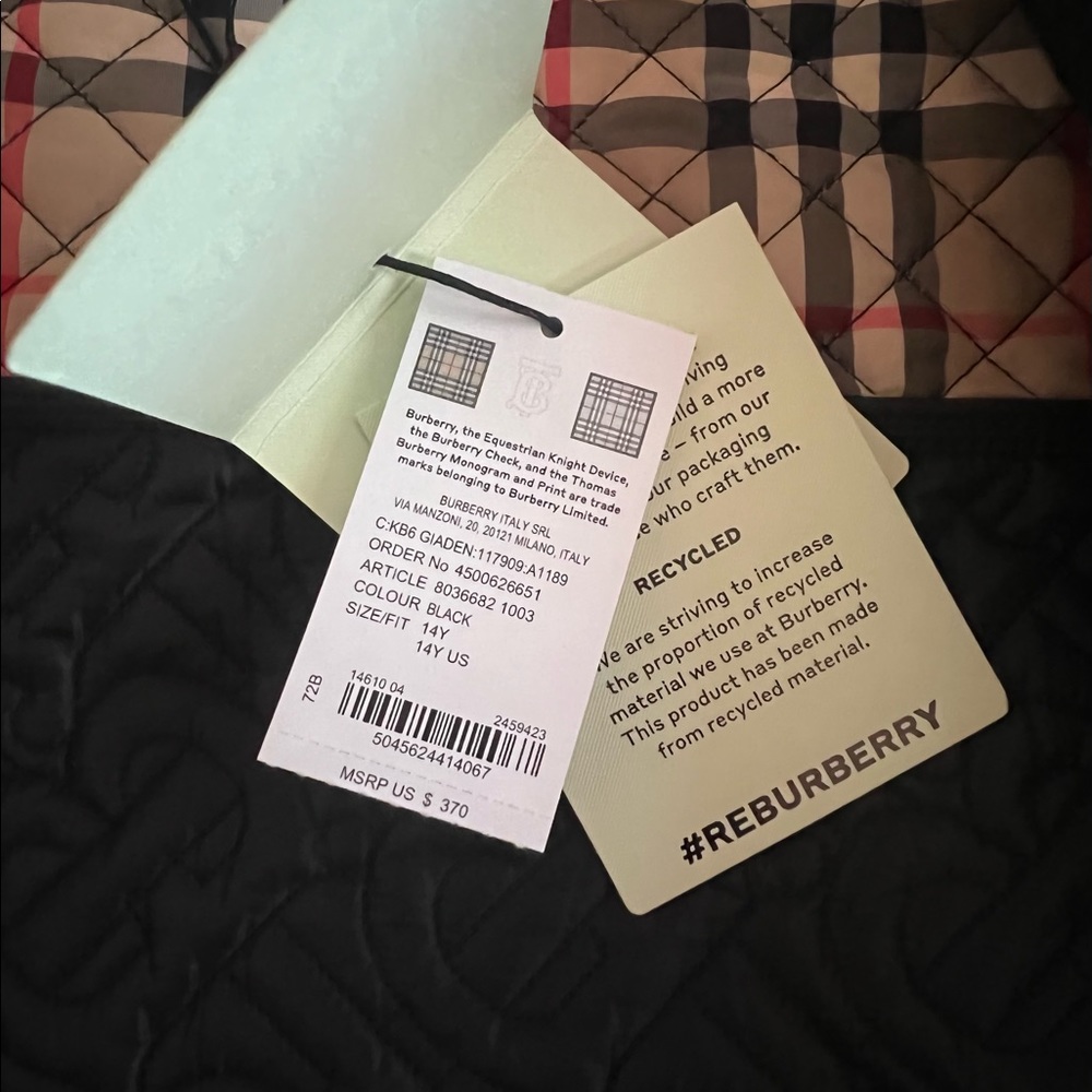 Size 14 Burberry Girls Jacket